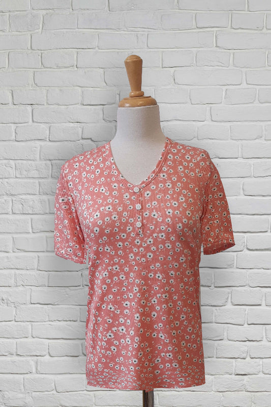 Pink Adaptive Henley Top